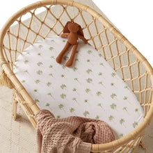 Load image into Gallery viewer, Green Palm l Bassinet Sheet/Change Pad Cover - Snuggle Hunny Kids
