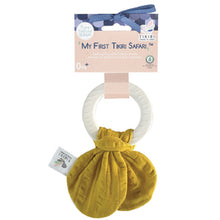 Load image into Gallery viewer, Mustard l Natural Rubber Teether with Muslin Tie - Tikiri
