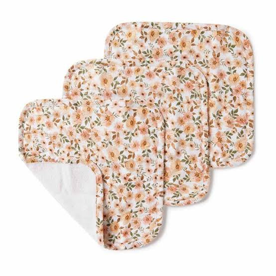 Spring Floral I 3pk Organic Wash Cloth - Snuggle Hunny Kids