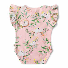Load image into Gallery viewer, Cockatoo Short Sleeve Organic Bodysuit with Frill - Snuggle Hunny Kids
