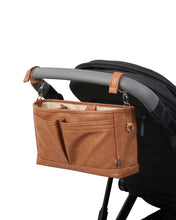 Load image into Gallery viewer, Faux Leather Stroller Organiser/Pram Caddy Tan l OiOi
