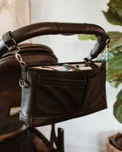 Load image into Gallery viewer, Faux Leather Stroller Organiser/Pram Caddy Black l OiOi
