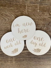 Load image into Gallery viewer, White Wood Baby Milestone Discs - Little Timber
