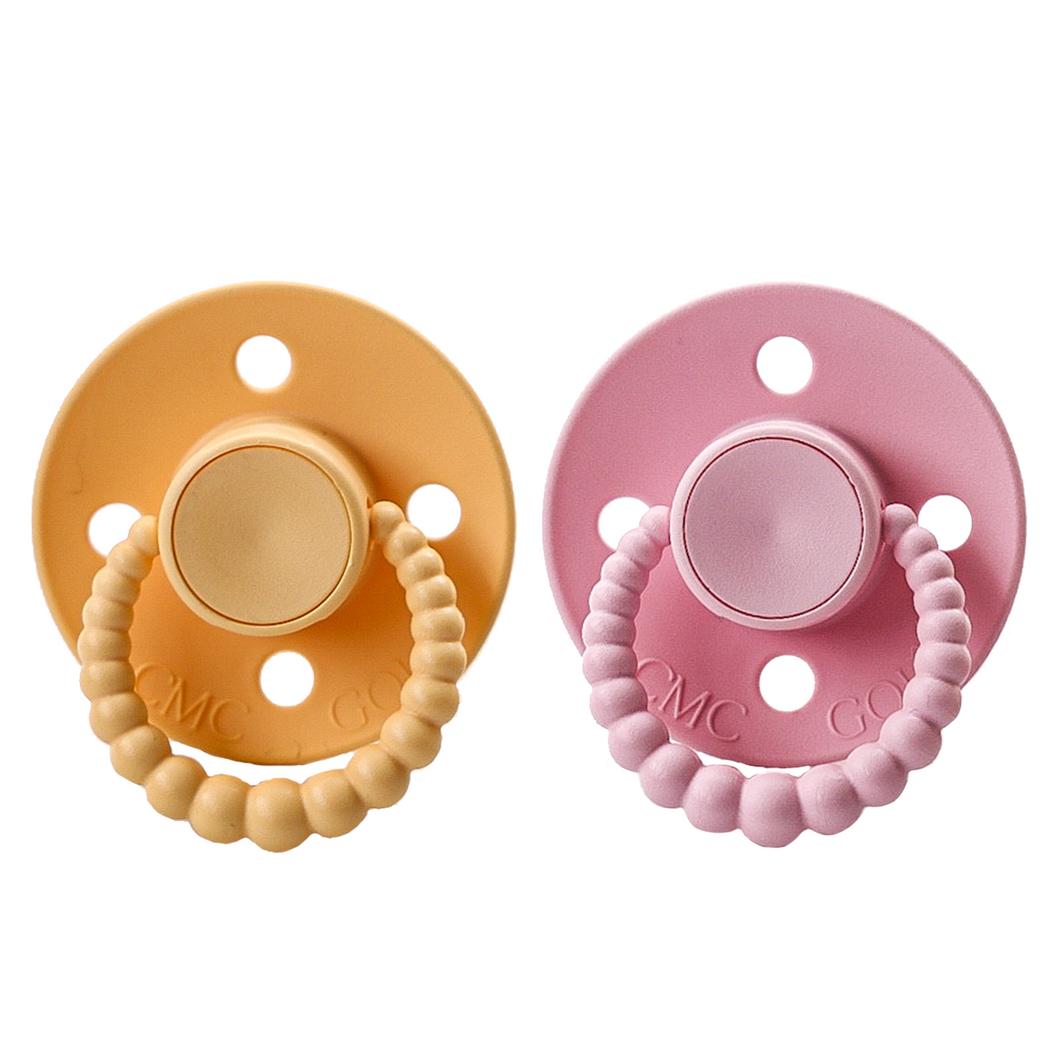 Apricot + Baby Pink - Twin 'Bubble' Vented Dummy Pack I CMC Gold