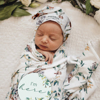Load image into Gallery viewer, Eucalypt l Jersey Wrap &amp; Beanie Set - Snuggle Hunny Kids
