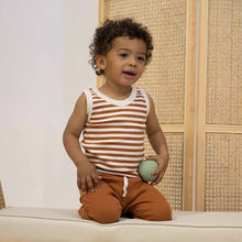 Load image into Gallery viewer, Biscuit Stripe l Organic Singlet - Snuggly Hunny Kids
