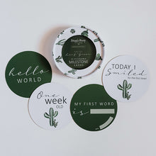 Load image into Gallery viewer, Cactus &amp; Leaf Green l Reversible Milestone Cards - Snuggle Hunny Kids
