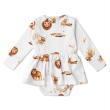 Load image into Gallery viewer, Lion Long Sleeve Organic Dress - Snuggly Hunny Kids
