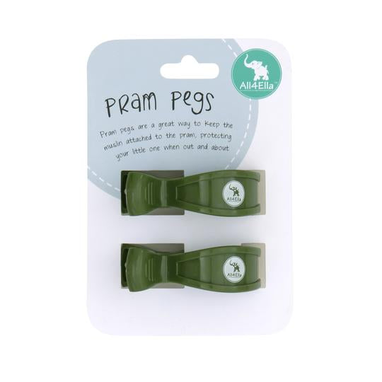 Forest Green l 2 Pack Pram Pegs - All4Ella