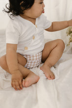 Load image into Gallery viewer, Sand Gingham Nappy Cover - Two Darlings
