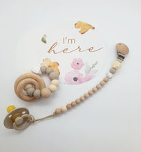 Load image into Gallery viewer, Natural - Silicon &amp; Beechwood Dummy Clip- Happy Mumz Happy Bubz
