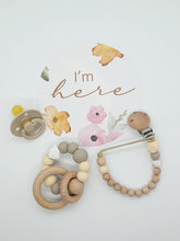 Load image into Gallery viewer, Natural - Silicon &amp; Beechwood Teether - Happy Mumz Happy Bubz
