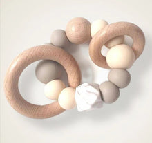 Load image into Gallery viewer, Natural - Silicon &amp; Beechwood Teether - Happy Mumz Happy Bubz
