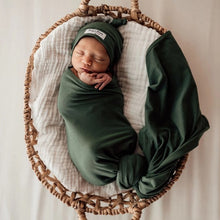 Load image into Gallery viewer, Olive l Jersey Wrap &amp; Beanie Set - Snuggle Hunny Kids
