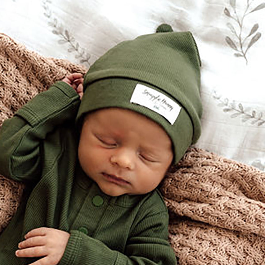 Olive l Ribbed Knotted Beanie - Snuggle Hunny Kids