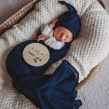 Load image into Gallery viewer, Navy l Organic Muslin Wrap - Snuggle Hunny Kids
