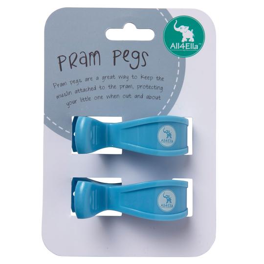 Pastel Blue l 2 Pack Pram Pegs - All4Ella
