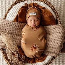 Load image into Gallery viewer, Roar l Snuggle Swaddle &amp; Beanie Set - Snuggle Hunny Kids
