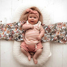 Load image into Gallery viewer, Rose Stripe l Organic Singlet - Snuggly Hunny Kids
