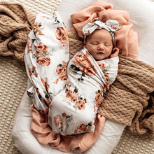 Load image into Gallery viewer, Rosebud l Jersey Wrap &amp; Topknot Set - Snuggle Hunny Kids
