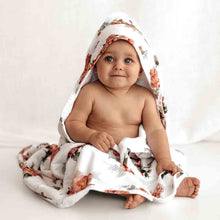 Load image into Gallery viewer, Rosebud I Organic Hooded Baby Towel - Snuggle Hunny Kids
