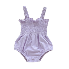 Load image into Gallery viewer, Lilac Bamboo Shirred Romper - Two Darlings
