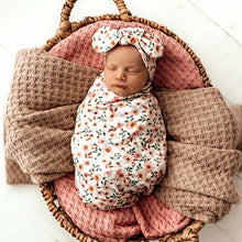 Load image into Gallery viewer, Spring Floral l Snuggle Swaddle &amp; Topknot Set - Snuggle Hunny Kids
